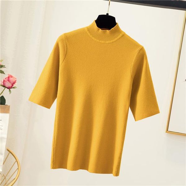 spring half turtleneck knitted tees womens t shirts high neck cap sleeve fitness slim tee shirt femme ladies pullover knitwear, White
spring half turtleneck knitted tees womens t shirts high neck cap sleeve fitness slim tee shirt femme ladies pullover knitwear, White