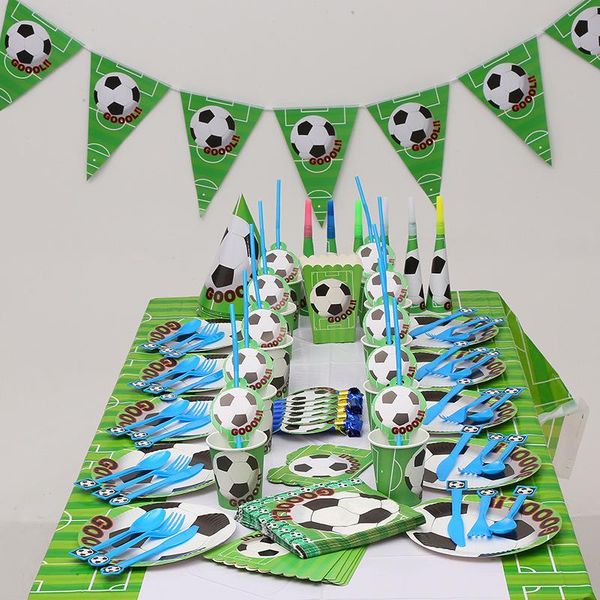 disposable dinnerware party tableware set green football happy birthday decoration kids baby shower event supplies for children
disposable dinnerware party tableware set green football happy birthday decoration kids baby shower event supplies for children