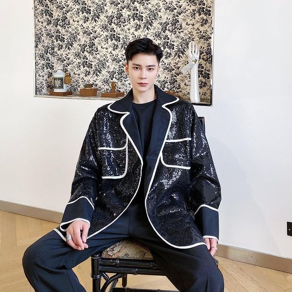 male vintage fashion stage show dress shirts dancer singer clothing men sequin suit collar long sleeve casual loose shirt men's, White;black
male vintage fashion stage show dress shirts dancer singer clothing men sequin suit collar long sleeve casual loose shirt men's, White;black