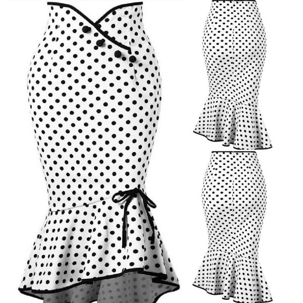 skirts fashion women casual polka dot botton ruffles tight-fitting hip party skirt 401#, Black
skirts fashion women casual polka dot botton ruffles tight-fitting hip party skirt 401#, Black