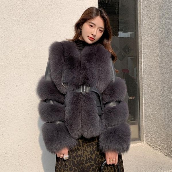 women's fur & faux 2021 winter imported whole skin coat short female splicing sheep motorcycle fashion overcoat jackets women, Black
women's fur & faux 2021 winter imported whole skin coat short female splicing sheep motorcycle fashion overcoat jackets women, Black
