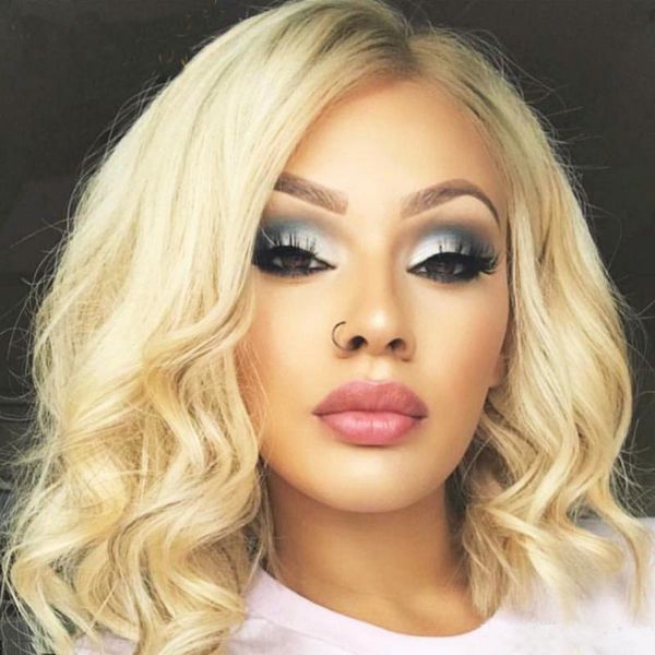 short wave #613 honey blonde lace front human hair wigs transparent for women with natural hairline, Black;brown
short wave #613 honey blonde lace front human hair wigs transparent for women with natural hairline, Black;brown
