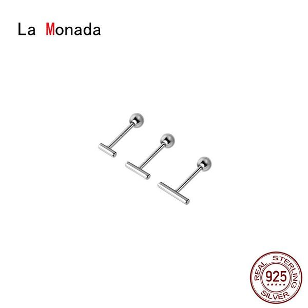 stud la monada small earrings for women 925 sterling stick minimalist woman earring korean nut silver jewelry female, Golden;silver 
stud la monada small earrings for women 925 sterling stick minimalist woman earring korean nut silver jewelry female, Golden;silver