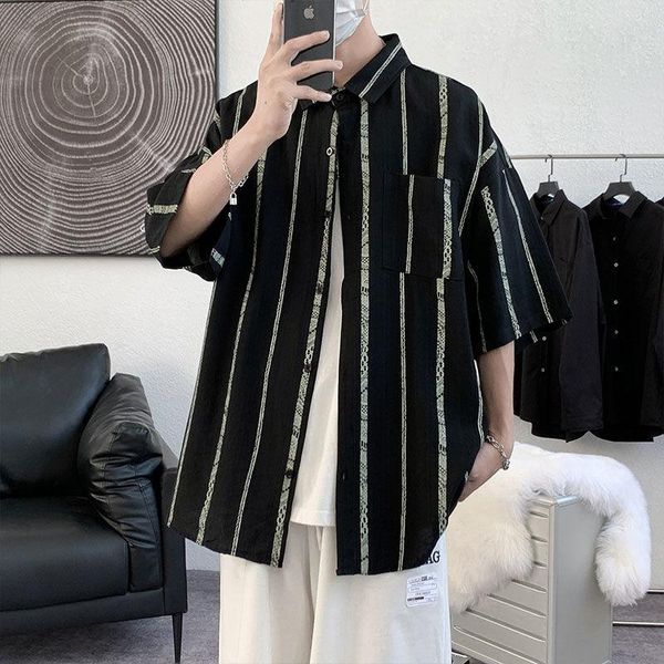 men's casual shirts loose striped shirt summer short sleeve big fashion blouse couples coat white black college trend
men's casual shirts loose striped shirt summer short sleeve big fashion blouse couples coat white black college trend