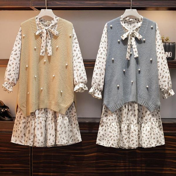 two piece dress joyinparty 2021 fall and winter large size women's knitted suit 200 kinds fat sister's sweater medium-length, White
two piece dress joyinparty 2021 fall and winter large size women's knitted suit 200 kinds fat sister's sweater medium-length, White