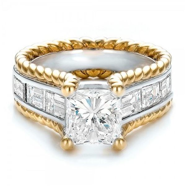two for women's selling real gold color separation copper plated engagement ring, Silver
two for women's selling real gold color separation copper plated engagement ring, Silver