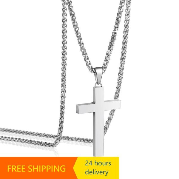 pendant necklaces ascona stainless steel cross necklace for men 2021 trend catholic fashion jewelry, Silver
pendant necklaces ascona stainless steel cross necklace for men 2021 trend catholic fashion jewelry, Silver