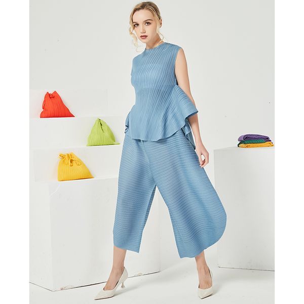 pants summer women's sleeveless t-shirt set miyak fold large size slim temperament vest casual wide-leg pants two-piece suit tied, White
pants summer women's sleeveless t-shirt set miyak fold large size slim temperament vest casual wide-leg pants two-piece suit tied, White