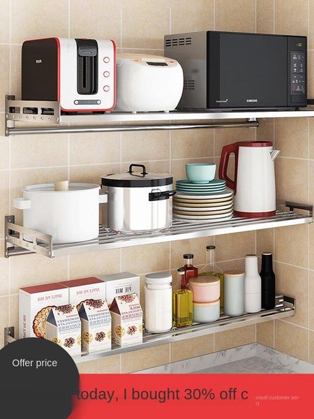 stainless steel kitchen microwave oven rack wall-mounted two-story wall double-walled shelf home large full bracket storage bottles & jars
stainless steel kitchen microwave oven rack wall-mounted two-story wall double-walled shelf home large full bracket storage bottles & jars