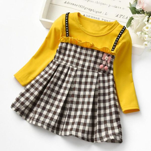 girl's dresses toddler baby kids girls autumn winter long sleeve ruched plaid patchwork strap princess dress fashion girl clothes, Red;yellow
girl's dresses toddler baby kids girls autumn winter long sleeve ruched plaid patchwork strap princess dress fashion girl clothes, Red;yellow