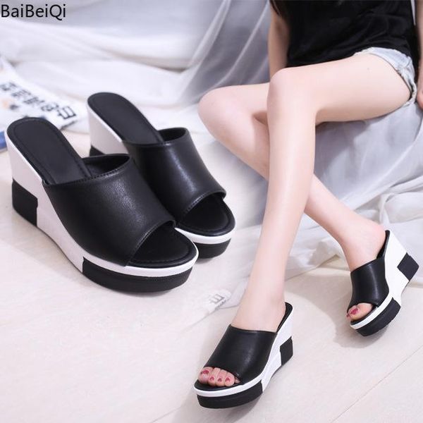 slippers fashion flip flops women shoes platform open toe wedges sandals ladies thick bottom, Black
slippers fashion flip flops women shoes platform open toe wedges sandals ladies thick bottom, Black