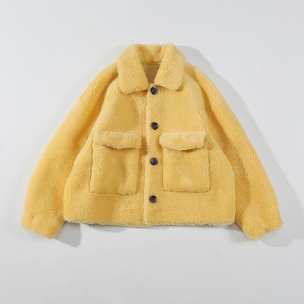 women's fur & faux 2021 autumn winter short sweet fashion solid teddy lamb wool coats jackets for women 234, Black
women's fur & faux 2021 autumn winter short sweet fashion solid teddy lamb wool coats jackets for women 234, Black
