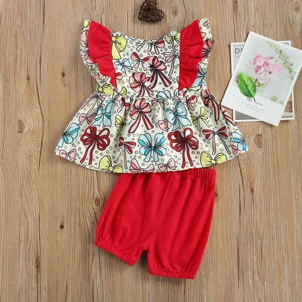 baby girls clothes set, bow-knot print sleeveless o-neck with ruffle + solid color short pants clothing sets, White
baby girls clothes set, bow-knot print sleeveless o-neck with ruffle + solid color short pants clothing sets, White