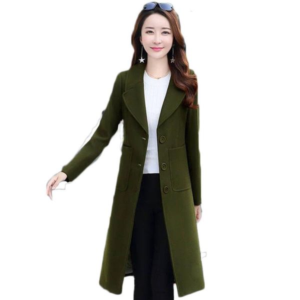 women's wool & blends woolen jacket women 2021 fall fashion temperament ladies pure color longer casual korean style suit collar a-line, Black
women's wool & blends woolen jacket women 2021 fall fashion temperament ladies pure color longer casual korean style suit collar a-line, Black