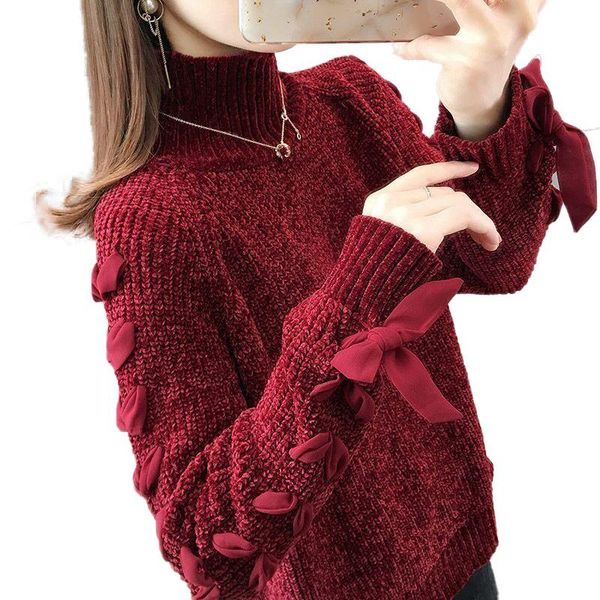 women's sweaters warm knit pullovers sleeve bandage girls knitwear bow turtle neck sweater plaid pink clothing yk2 70s, White;black
women's sweaters warm knit pullovers sleeve bandage girls knitwear bow turtle neck sweater plaid pink clothing yk2 70s, White;black