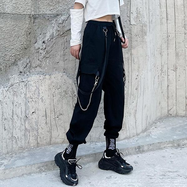 women's pants & capris elastics high waist cargo 2021 spring loose chain streetwear harajuku baggy tactical straps trouser joggers pant, Black;white
women's pants & capris elastics high waist cargo 2021 spring loose chain streetwear harajuku baggy tactical straps trouser joggers pant, Black;white