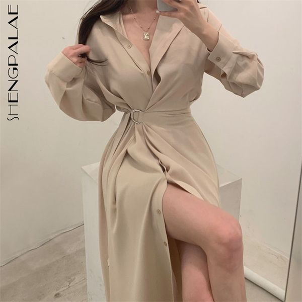 shengpllae elegant shirt dress women's spring lapel single breasted lace up waist slim long sleeve mid-calf dresses 210427, Black;gray
shengpllae elegant shirt dress women's spring lapel single breasted lace up waist slim long sleeve mid-calf dresses 210427, Black;gray