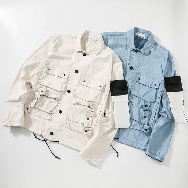 men's casual shirts fashion tide brand autumn jacket special craft trend multi-pocket single-breasted button, White;black
men's casual shirts fashion tide brand autumn jacket special craft trend multi-pocket single-breasted button, White;black