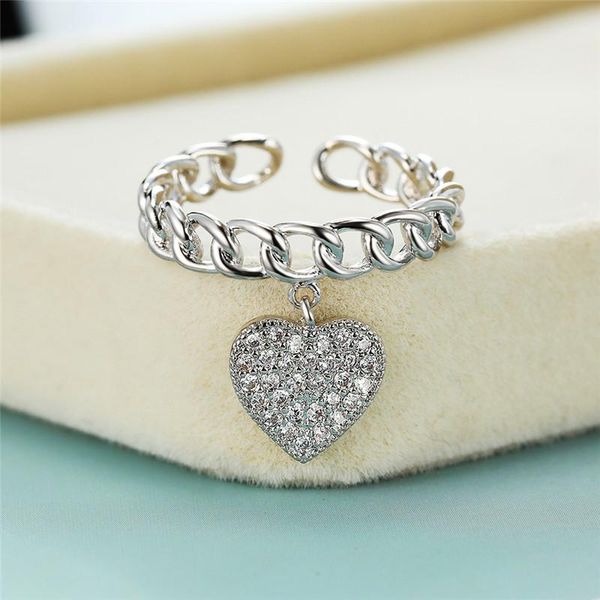 cluster rings cute female white crystal adjustable ring charm silver color wedding for women promise heart pendant engagement, Golden;silver
cluster rings cute female white crystal adjustable ring charm silver color wedding for women promise heart pendant engagement, Golden;silver