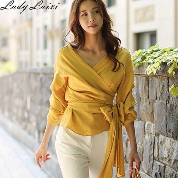 summer blouses femme women fashion v-neck lantern sleeve bow belt bandage work office lady shirt 210529, White
summer blouses femme women fashion v-neck lantern sleeve bow belt bandage work office lady shirt 210529, White