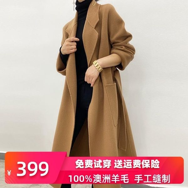 women's wool & blends off season double-sided cashmere tweed coat medium length 2021 high-end camel large autumn winter 100%, Black
women's wool & blends off season double-sided cashmere tweed coat medium length 2021 high-end camel large autumn winter 100%, Black