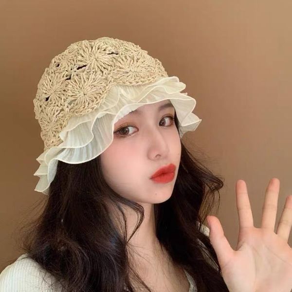 wide brim hats summer flower lace straw hat for women hip hop outdoor hollow ruffle dome fisherman casual bob retro cute bucket, Blue;gray
wide brim hats summer flower lace straw hat for women hip hop outdoor hollow ruffle dome fisherman casual bob retro cute bucket, Blue;gray