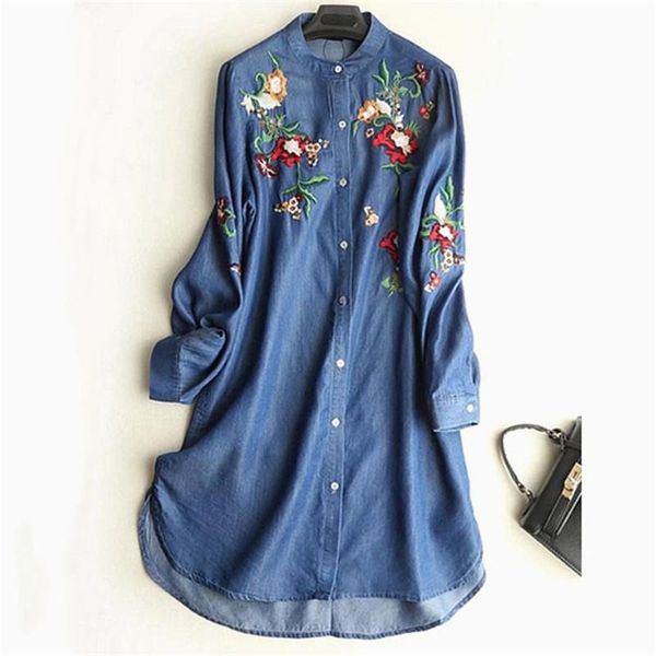 casual dresses vintage denim dress women plus size 5xl elegant long sleeve shirt jeans embroidered flowers summer r 50707, Black;gray
casual dresses vintage denim dress women plus size 5xl elegant long sleeve shirt jeans embroidered flowers summer r 50707, Black;gray
