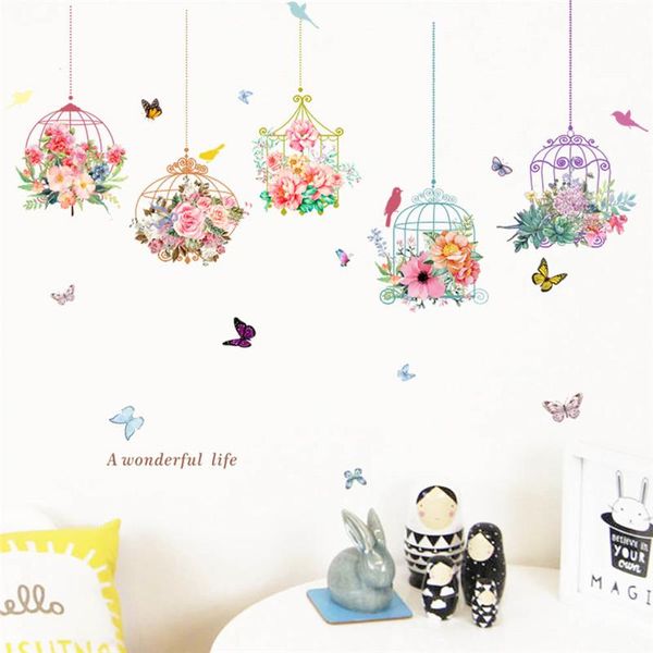 wall stickers colorful birds cage with flowerss butterfly for store office home decoration girls room art decals pvc poster
wall stickers colorful birds cage with flowerss butterfly for store office home decoration girls room art decals pvc poster