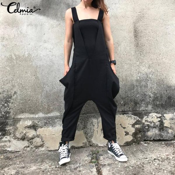 women's jumpsuits & rompers celmia 2021 summer backless drop-crotch romper women long harem pants big pockets casual loose overalls plu, Black;white
women's jumpsuits & rompers celmia 2021 summer backless drop-crotch romper women long harem pants big pockets casual loose overalls plu, Black;white