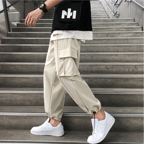 Casual Pants Men Drawstring Straight Elastic Waist Cargo Pant Mens Retro Wide Leg Loose Trousers Chic Vintage Ins Harajuku New, Black
Casual Pants Men Drawstring Straight Elastic Waist Cargo Pant Mens Retro Wide Leg Loose Trousers Chic Vintage Ins Harajuku New, Black