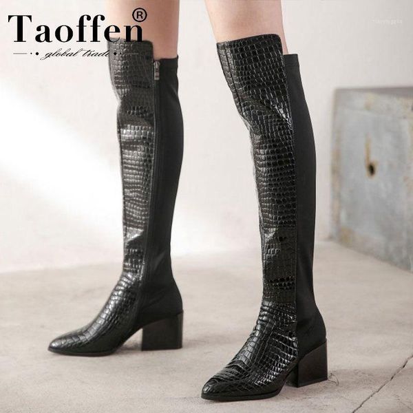 boots taoffen genuine leather over the knee ladies winter pointed toe block heel side zipper footwear size 34-391, Black
boots taoffen genuine leather over the knee ladies winter pointed toe block heel side zipper footwear size 34-391, Black