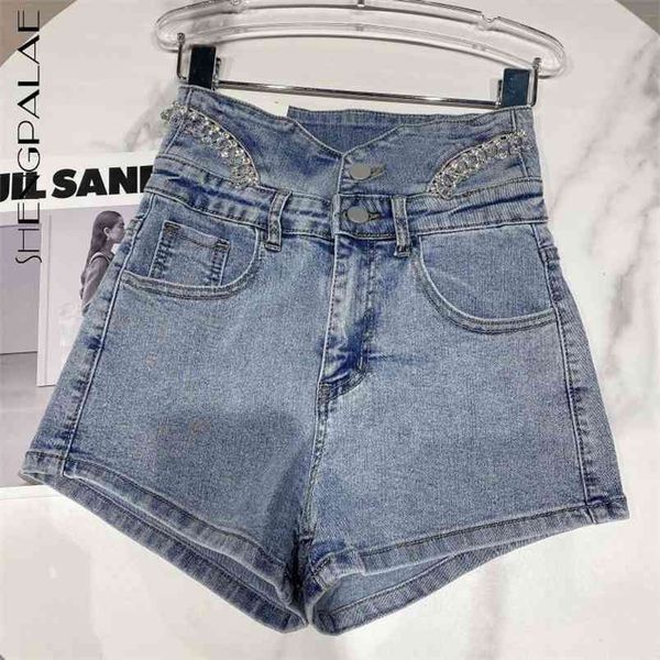 spring arrivals women's high waist rhinestone chain blue denim shorts women streetwear female ml518 210427
spring arrivals women's high waist rhinestone chain blue denim shorts women streetwear female ml518 210427