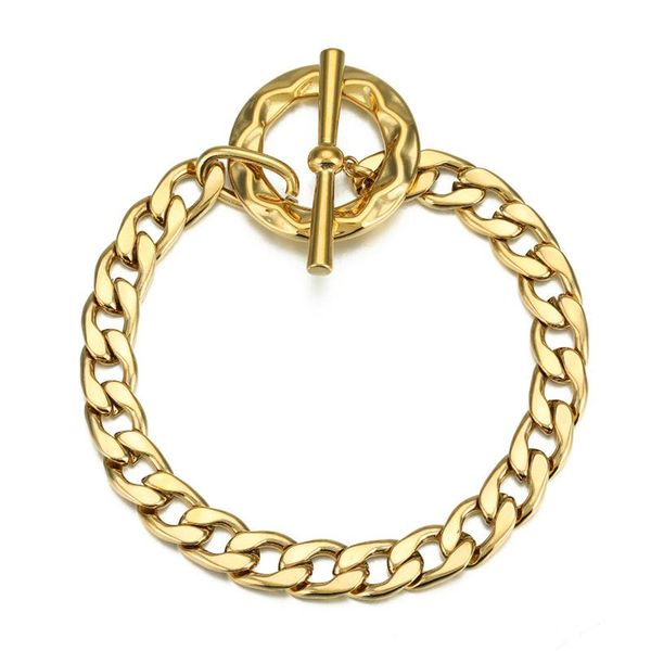 link, chain stainless steel geometry bracelets figaro chains gold silver color ot buckle bangles punk trinket trendy jewelry accessories, Black 
link, chain stainless steel geometry bracelets figaro chains gold silver color ot buckle bangles punk trinket trendy jewelry accessories, Black