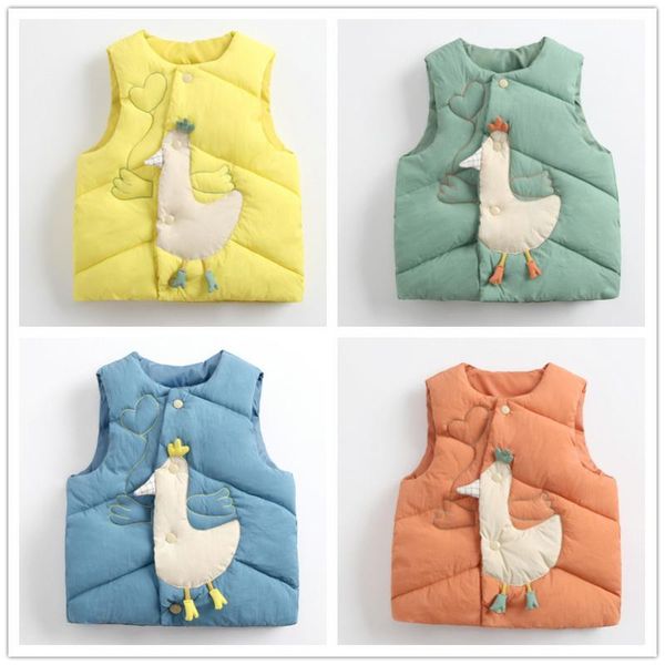down coat autumn and winter children's clothing baby cotton vest boys girls front buckle cartoon, Blue;gray
down coat autumn and winter children's clothing baby cotton vest boys girls front buckle cartoon, Blue;gray