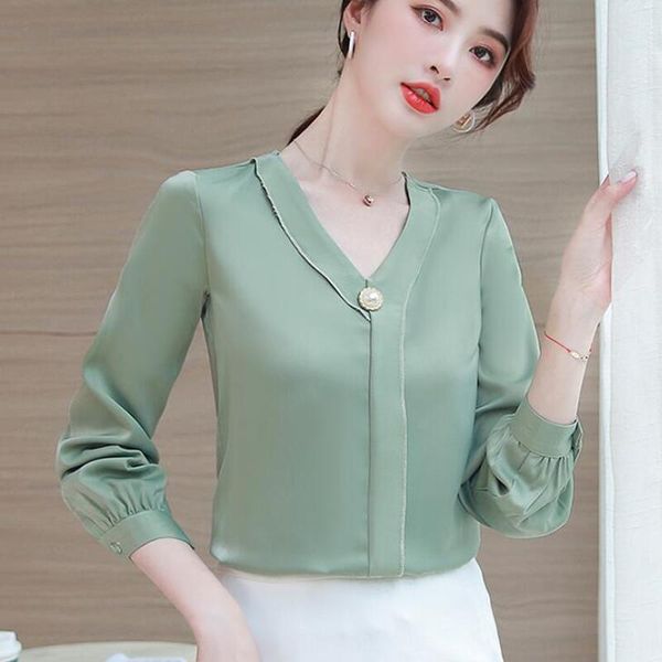 long sleeve v-neck korean chiffon blouse women shirts vogue office shirt casual plus size blouses blusas mujer women's &, White
long sleeve v-neck korean chiffon blouse women shirts vogue office shirt casual plus size blouses blusas mujer women's &, White