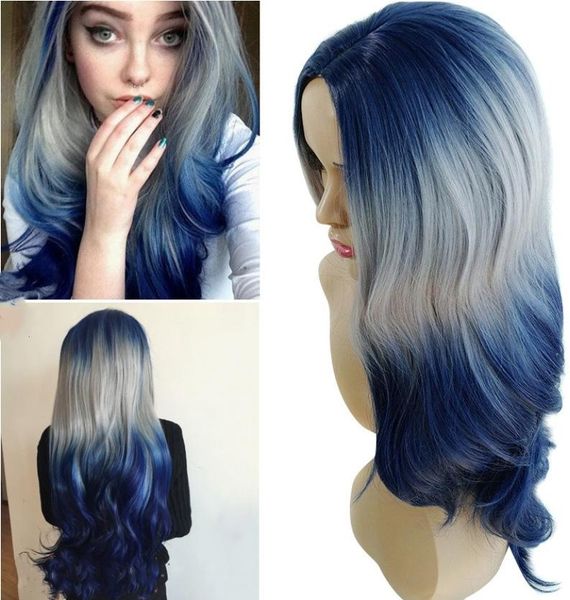 synthetic wigs straight ombre gray blue middle part high temperature hair heat resistant fiber for women party cosplay, Black
synthetic wigs straight ombre gray blue middle part high temperature hair heat resistant fiber for women party cosplay, Black