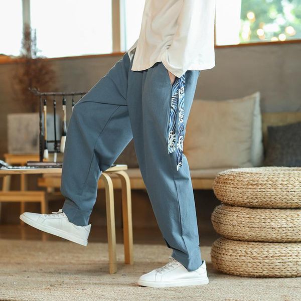 men's pants autumn cotton linen men loose tight waist casual curie legged sweatpants chinese trousers pantalons homme, Black
men's pants autumn cotton linen men loose tight waist casual curie legged sweatpants chinese trousers pantalons homme, Black