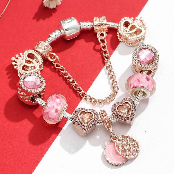 fashion 925 sterling silver pink crystal murano lampwork glass & european charm beads crown heart dangle fits pandora charm bracelets neckla, Golden;silver
fashion 925 sterling silver pink crystal murano lampwork glass & european charm beads crown heart dangle fits pandora charm bracelets neckla, Golden;silver