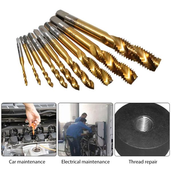 9pcs spiral pointed taps m2-m12 tapping thread forming drill bits screw tap workshop equipment hand tools
9pcs spiral pointed taps m2-m12 tapping thread forming drill bits screw tap workshop equipment hand tools