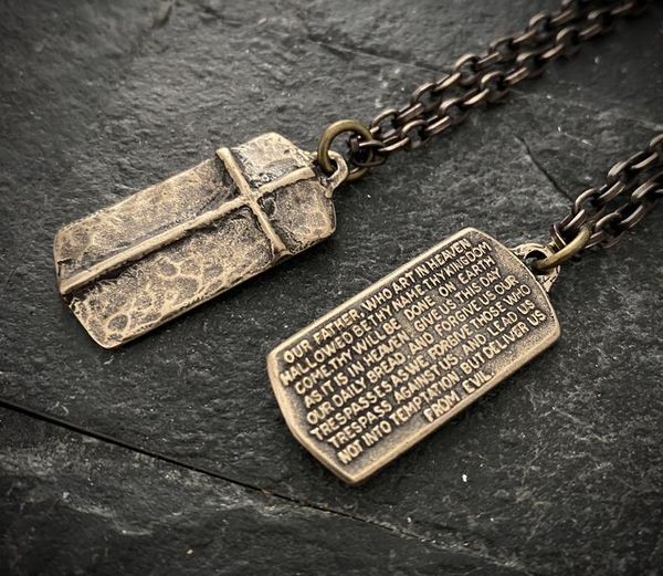 vintage brass pendant cross inscribed square plate necklace jewelry hip hop chain for man, Silver
vintage brass pendant cross inscribed square plate necklace jewelry hip hop chain for man, Silver