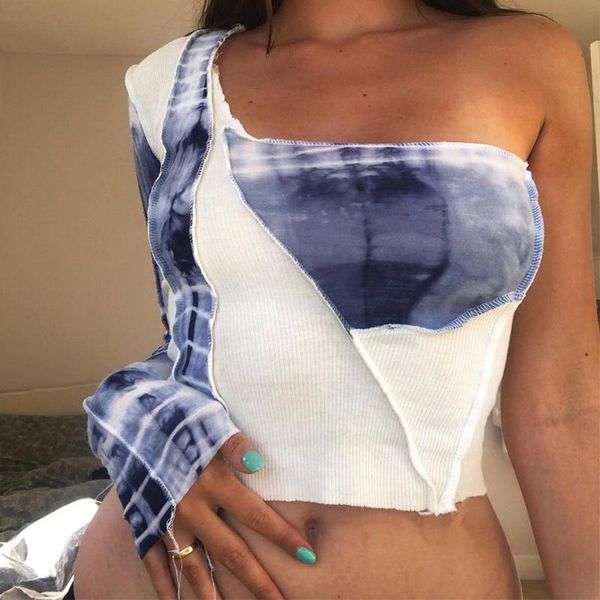 women's t-shirt 2021 long sleeve one-shoulder parthwork print backless tshirt autumn winter women fashion streetwear casual outfits, White
women's t-shirt 2021 long sleeve one-shoulder parthwork print backless tshirt autumn winter women fashion streetwear casual outfits, White