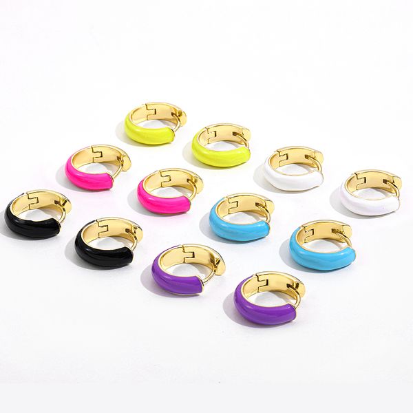 fashion multicolor enamel round hoop earrings for women trendy gold color geometric circle small metal earring jewelry gifts, Golden;silver
fashion multicolor enamel round hoop earrings for women trendy gold color geometric circle small metal earring jewelry gifts, Golden;silver