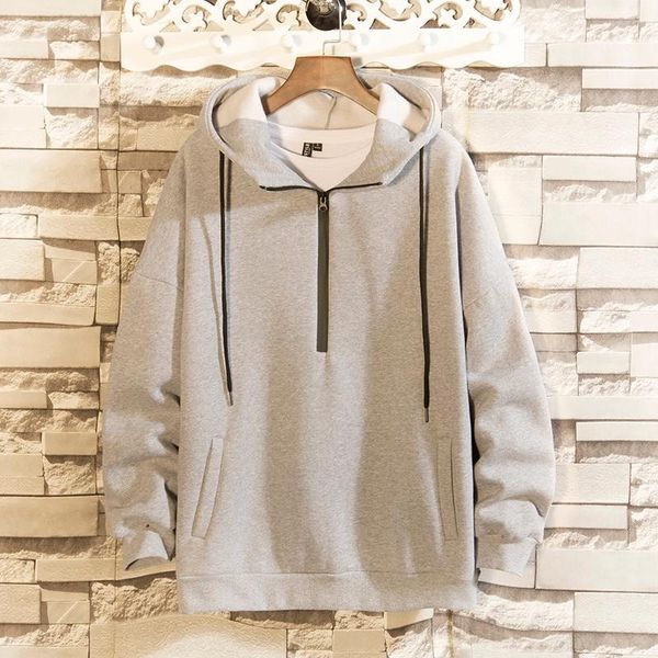 men's hoodies & sweatshirts japanese stock mainly promotes autumn and winter student large solid color basic zipper loose hoodie, Black
men's hoodies & sweatshirts japanese stock mainly promotes autumn and winter student large solid color basic zipper loose hoodie, Black