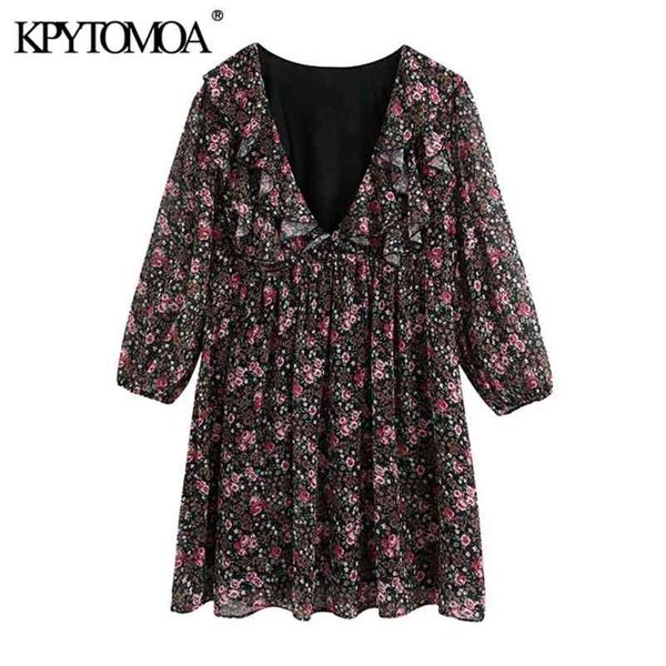 women chic fashion floral print ruffled mini dress vintage three quarter sleeve with lining female dresses mujer 210420, Black;gray
women chic fashion floral print ruffled mini dress vintage three quarter sleeve with lining female dresses mujer 210420, Black;gray