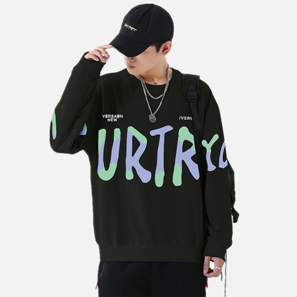 sweater autumn letter graffiti casual loose round neck tide coat, Black
sweater autumn letter graffiti casual loose round neck tide coat, Black