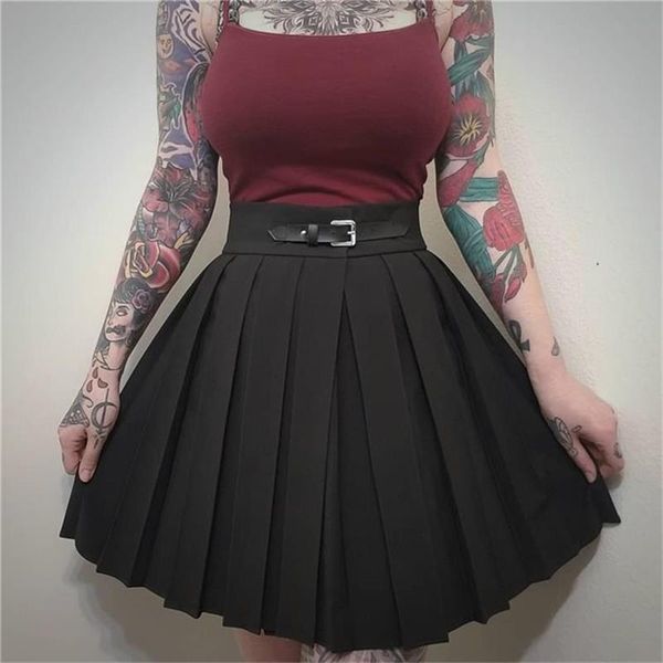 skirts women high waist patchwork mini skirt 2021 spring belt buckle pleated streetwear goth gothic punk above knee female, Black
skirts women high waist patchwork mini skirt 2021 spring belt buckle pleated streetwear goth gothic punk above knee female, Black