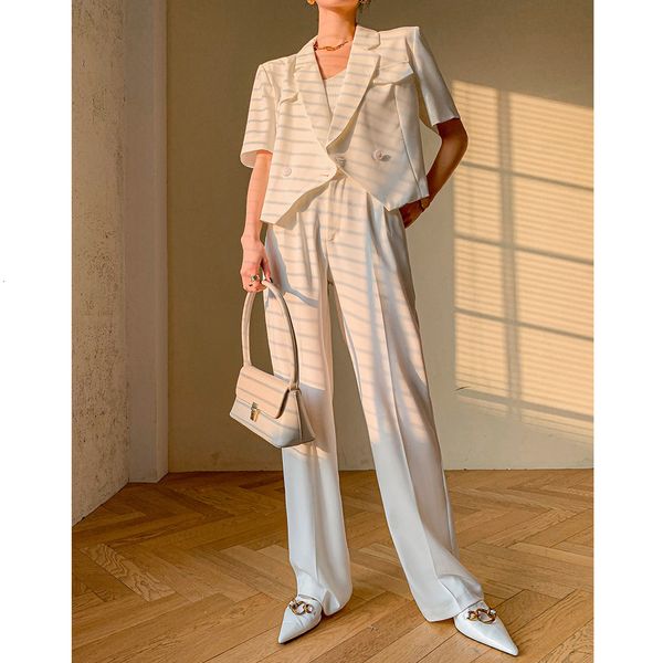 women's two piece pants with american women's short sleeves, suit with jacket and trousers, casual shorts suit, office 2-piece set, White
women's two piece pants with american women's short sleeves, suit with jacket and trousers, casual shorts suit, office 2-piece set, White