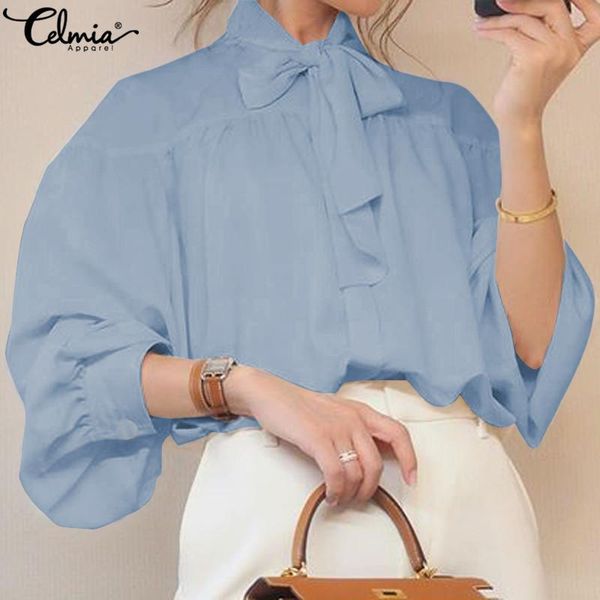 celmia elegant bow collar women blouse autumn lantern sleeve buttons fashion office ol shirts casual loose plus size blusas women's bl, White
celmia elegant bow collar women blouse autumn lantern sleeve buttons fashion office ol shirts casual loose plus size blusas women's bl, White