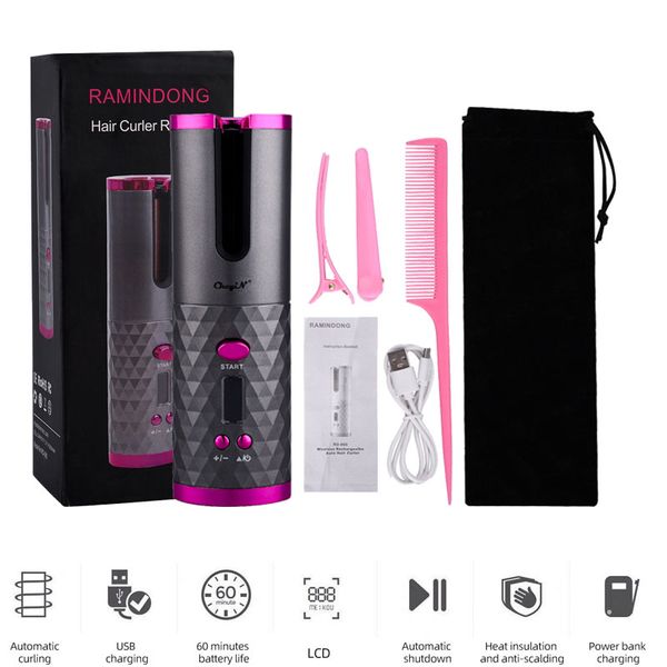 cordless automatic hair curler usb rechargeable auto rotating curling iron led display curls roller wave waves hair styling tool
cordless automatic hair curler usb rechargeable auto rotating curling iron led display curls roller wave waves hair styling tool