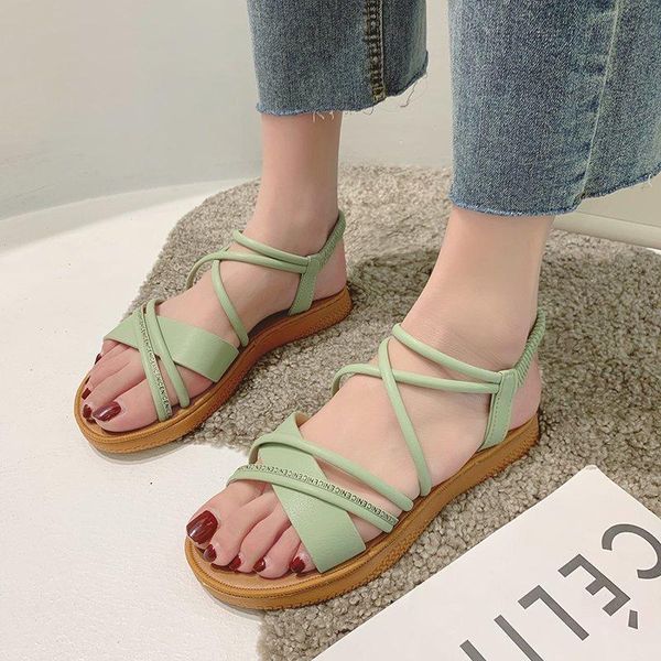 sandals 2021 female cross-tied letter non-slip pu leather solid color open toe flat summer roman beach shoes, Black
sandals 2021 female cross-tied letter non-slip pu leather solid color open toe flat summer roman beach shoes, Black
